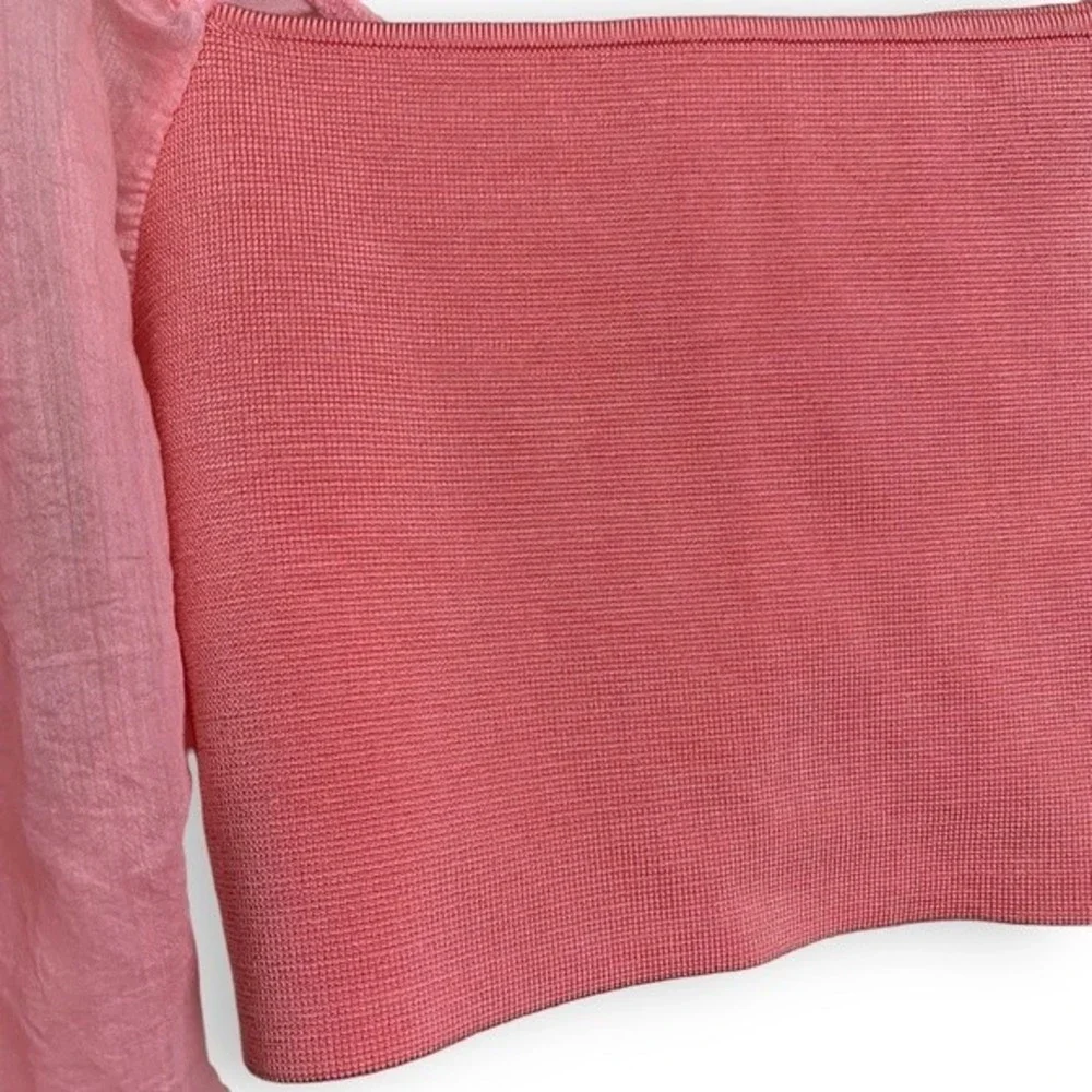 Zara Puff Sleeve Crop Top Pink Sheer Organza SOLD - Picture 8 of 16
